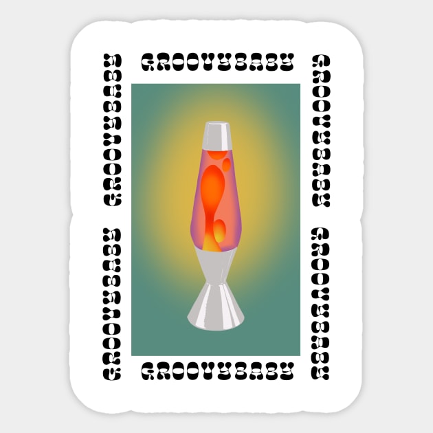 Groovy seventies 70s bright lava lamp, groovy baby Sticker by Inspired Spaces